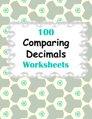 Comparing Decimals Worksheets