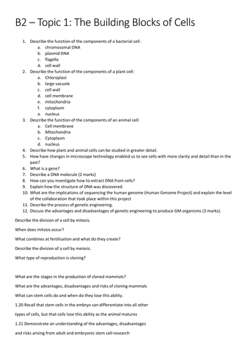 EDEXCEL GCSE BIOLOGY B2 - ADDITIONAL BIOLOGY/UNIT 2 (2BI01/2SA01 ...