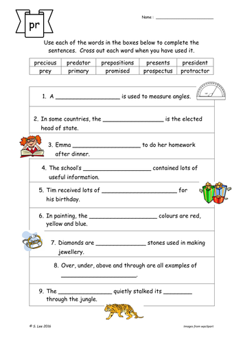 PR Blends Worksheets