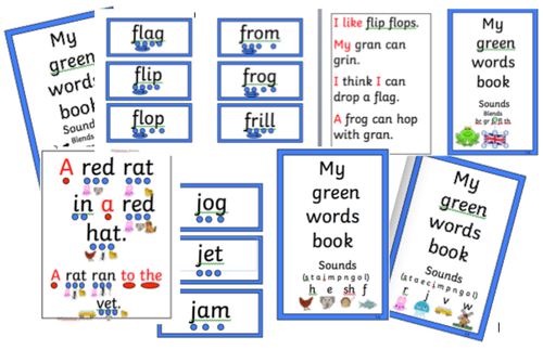 11 Sound books covering the sounds in RWI Set 2 . Decodable green words ...