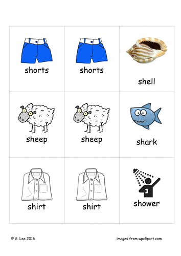 SH Blends worksheets and games