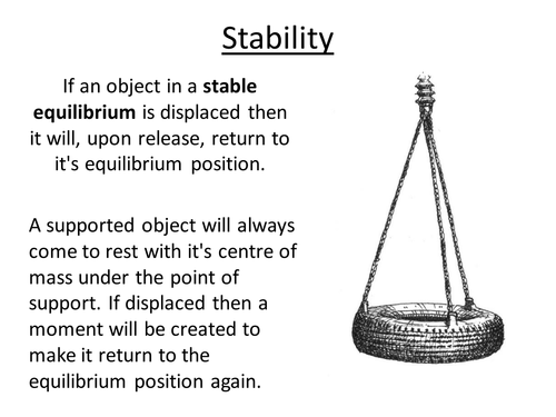Physics A-Level Year 1 Lesson - Stability (PowerPoint AND lesson plan)