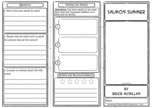 Salmon Summer Comprehension Foldable
