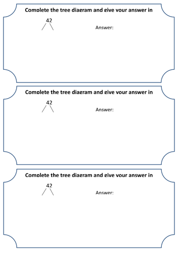 Numbers as a product of prime factors - Prime factor trees