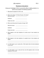 Resistance calculations | Teaching Resources