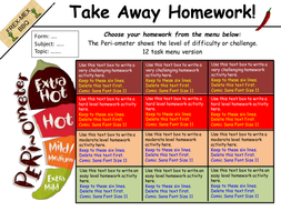 Take-away homework templates | Teaching Resources