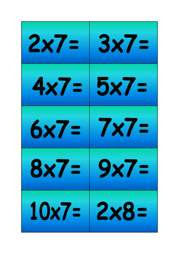 Snakes and Ladders times tables (x2-10)