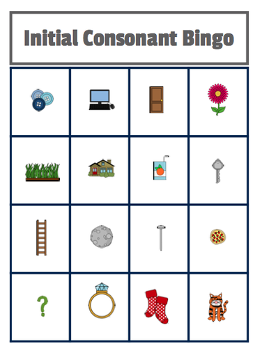 Initial Consonant Bingo | Teaching Resources