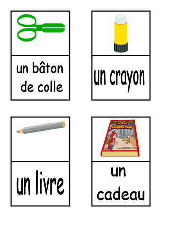 French Dominoes and Pairs Stationery (Tout Le Monde Level 1 Module 4)