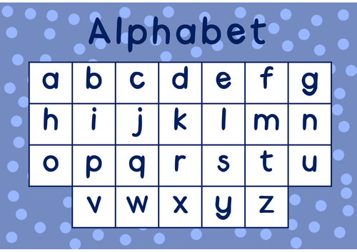 ALPHABET FLASHCARDS POSTERS WORKSHEETS LETTERS ABC BOYS BLUE ENGLISH ...