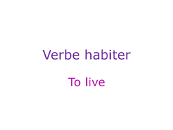 Verbe habiter | Teaching Resources