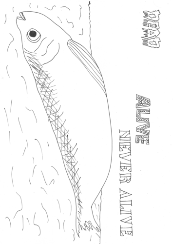 Dead, Alive, Never Lived: Ocean Theme: Dead Fish Worsheet to Colour In