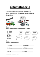 onomatopoeia worksheet teaching resources
