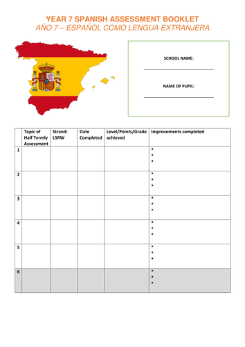 new gcse ks3 assessments year 7 spanish teaching resources
