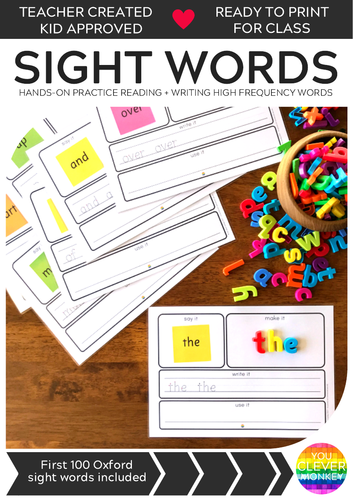 Sight Word Say It Make It Write It Use It Mats 1-100 Oxford List Words ...