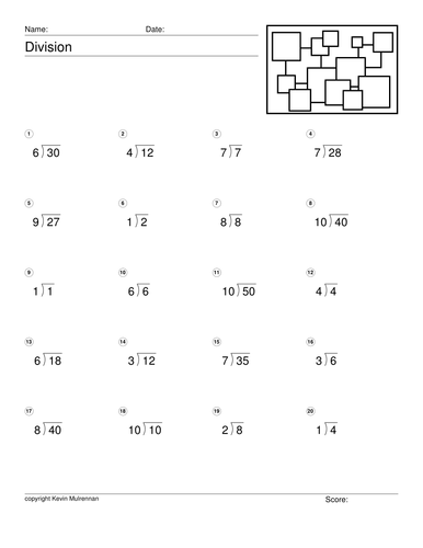 division worksheets for primary school children maths mathematics