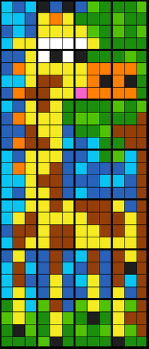 Colouring by Trigonometry - SohCahToa Giraffe, Collaborative Mosaic (28, 8, and 4 sheet versions)