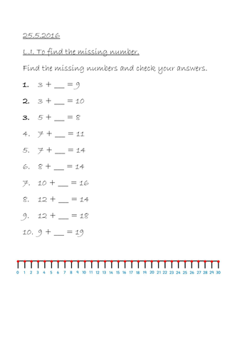Find the missing number addition and subtraction differentiated