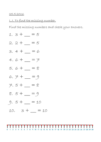 Find the missing number addition and subtraction differentiated