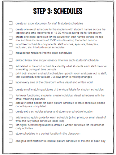 Seven Steps for Setting Up a Stellar Autism Room {CHECKLIST} | Teaching ...