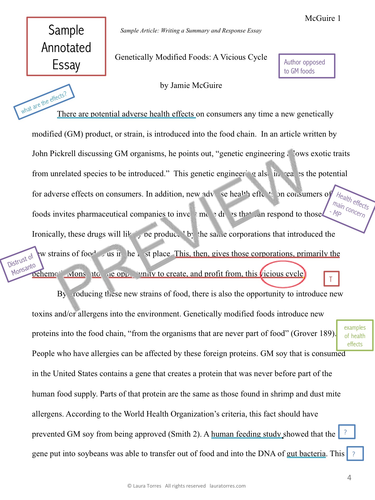 Summary and response essay