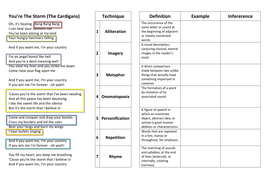 poetic techniques worksheets docx kb