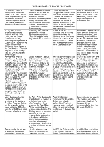 GCSE History: The significance of the Bay of Pigs invasion, Superpower