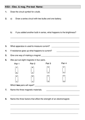 ks3 science pre tests for topics by jbarrett2100 teaching resources