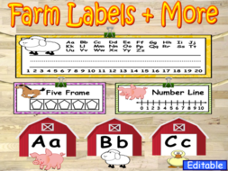 Farm Theme Labels And More Classroom Decor Teaching Resources