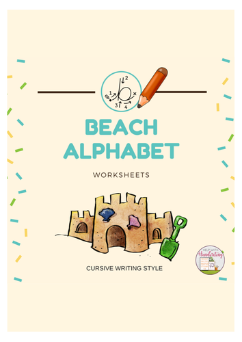 Cursive handwriting - Beach themed, alphabet worksheets by ...