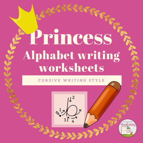 Cursive handwriting - Princess themed, alphabet worksheets by ...