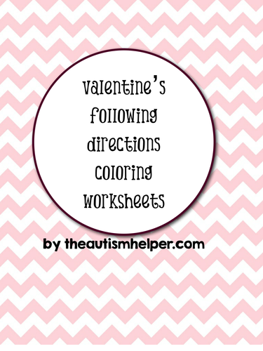 valentine s following directions coloring worksheets teaching resources