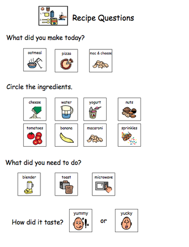Visual Recipes for Children with Autism: Easy Dinners | Teaching Resources