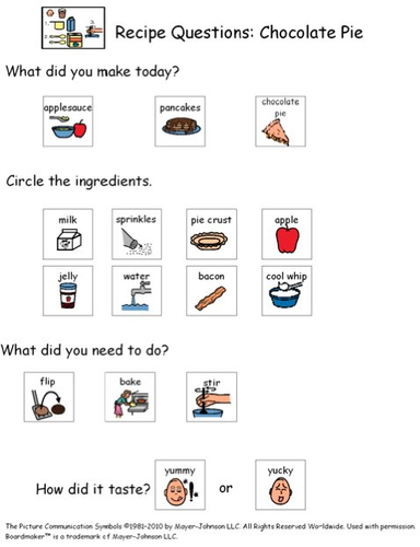 Visual Recipes for Children with Autism: Rice Krispies and Chocolate