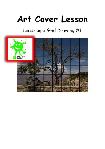 Art Cover Lesson Grid Drawing. Landscapes 1