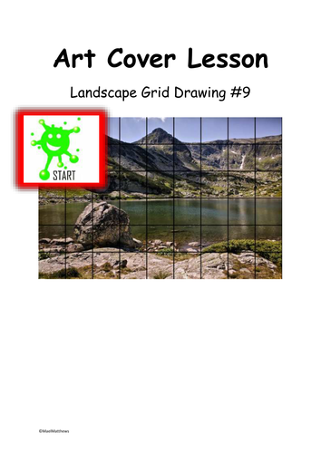 Art Cover Lesson Grid Drawing. Landscapes 9