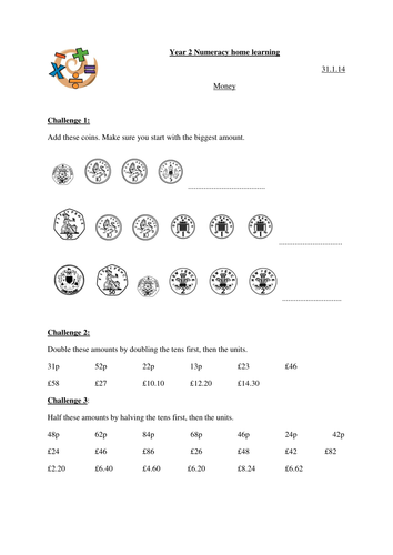 Weekly maths homework sheets for Year 2 | Teaching Resources