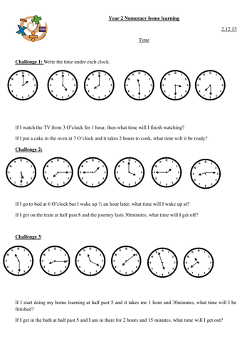 Weekly maths homework sheets for Year 2 | Teaching Resources