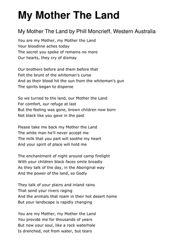 Indigenous Australian Poems by lrigb4  Teaching Resources  TES