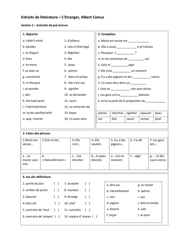 A=level French Unit 10 Literature