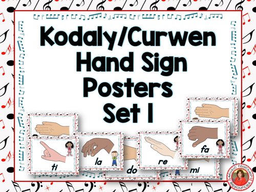 Music Classroom Decor Set: Kodaly/Curwen Hand Sign Posters Set 1 by ...