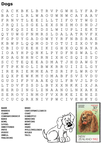 Dogs Word Search | Teaching Resources