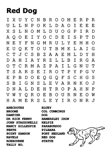 Red Dog Word Search