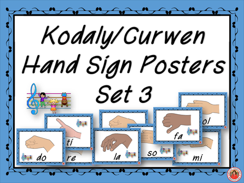 Music Classroom Decor Set: Kodaly/Curwen Hand Sign Posters Set 3 by ...