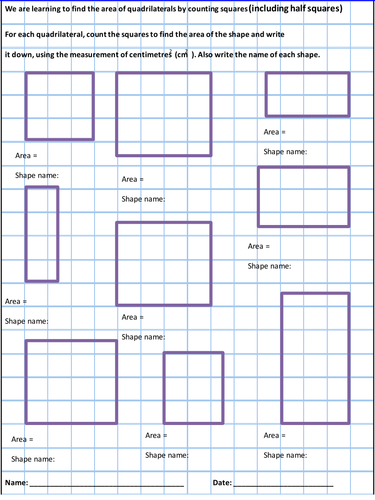 Area Work Sheets - All the area work sheets you will need for Y4/Y5 by ...