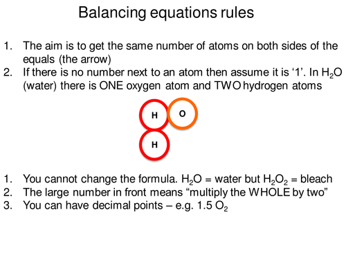 Balancing equations GCSE by rs007 - UK Teaching Resources - TES