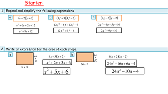 Expanding and Simplifying 3 brackets | Teaching Resources