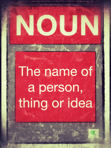 English. Noun Poster. Vintage style.