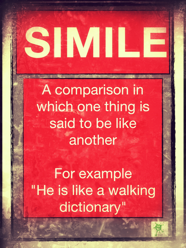 English. Simile Poster. Vintage Style