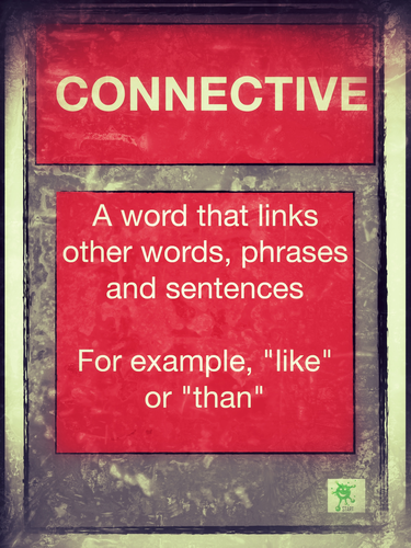 English. Connective Poster. Vintage Style.